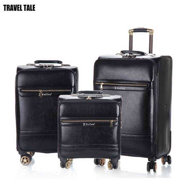 Travel Tale Retro Leather Spinner Travel Sudcase Tuftcases Trolleys Set Rolling Luggage для Trip J220708 J220708