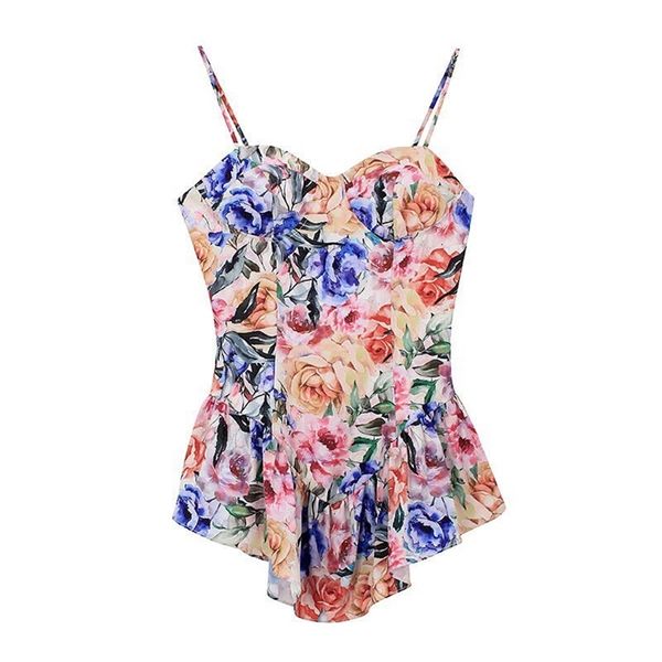 

vintage multicolor floral print sling dress women summer chiffon super-short dress holiday beach sundress vestido 220514, Black;gray