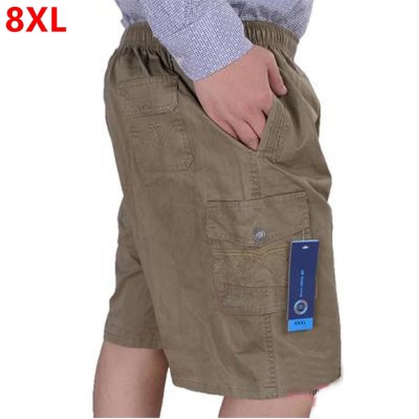 

big size men s summer casual shorts plus loose middle aged overd cotton 8xl 7xl 6xl large 11xl 12xl men shorts 220630, Black