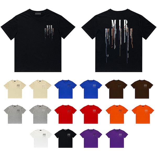 

qaulity mens designer t shirts casual tees comfortable men women color ink splash paint letter print 100% cotton amr shirt t-shirts am327254, White;black