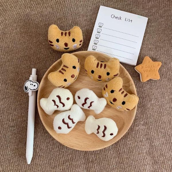 

pins, brooches cute creative cartoon animal cat fish plush brooch student personality backpack clothes lapel pin decorative accessories, Gray