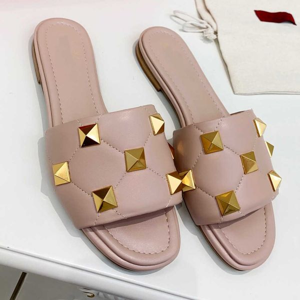 

2022 luxury designer women's sandals flat comfort mules fashion easy wear style slippers, Black