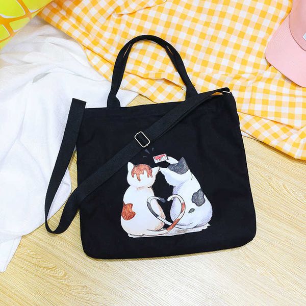 

hbp 2021 tote ins new canvas bag college style cartoon large-capacity handbag casual hand shoulder bags