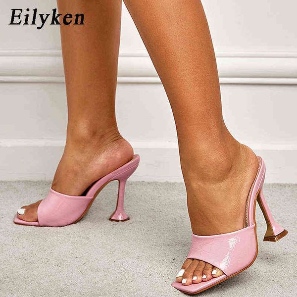 

nxy sandals new design snake print high heels women slippers summer concise slides party dress shoes ladies zapatos de mujer, Black