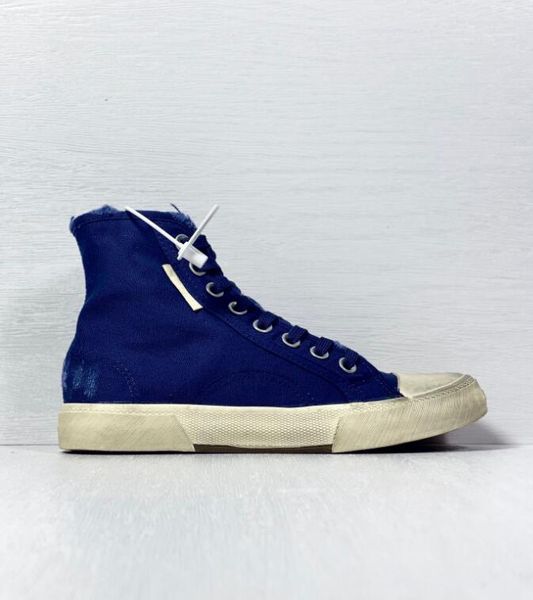 

paris worn and distressed casual low-slip-on sneakers lace-up upper back embossed paris high-sneakers, Black