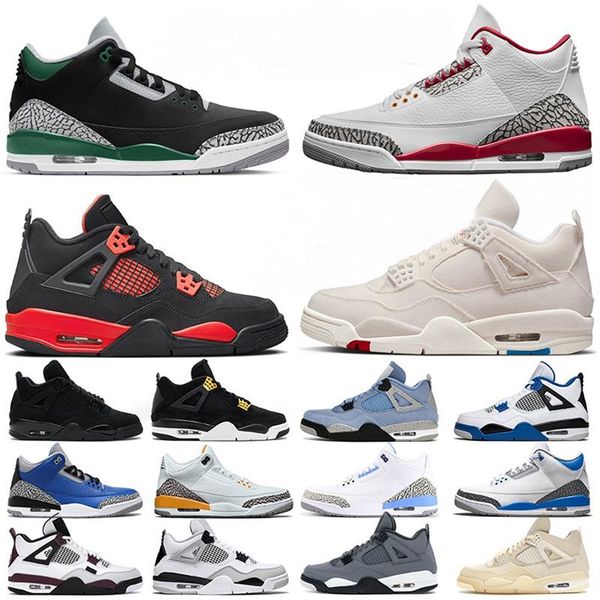 

mens jumpman 4s basketball shoes 4 white cement oreo black cat fire red bred sail university blue desert moss travis taupe haze neon what th