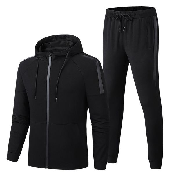 

mens tracksuits letter print fleece sweatsuits fashion hommes jogger fit suits pollover hooded hoodies casual long pants outfits size l-5xl, Gray