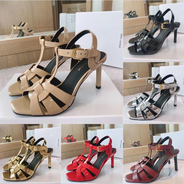 

designer women sandals calfskin leather flat slides flip flops fashion intertwining straps italy high heels summer outdoor shoes patent leat, Black