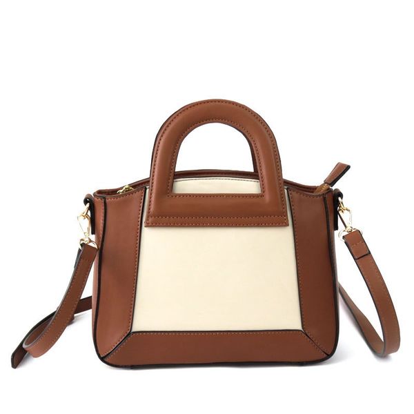 

designer shoulder tote bags single two-tone shoulder luxury elegant leather plain versatile crossbody with metallic buckle dinner bag