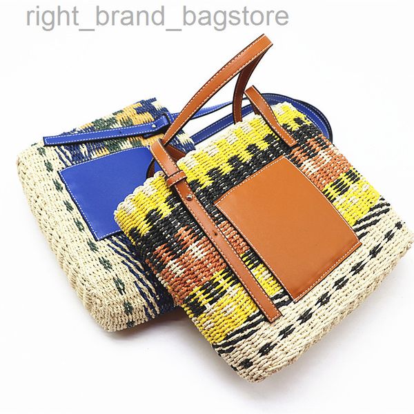 

bohemian travel straw bags for women handbags 2022 color woven tote rattan bag women shoulder bag big beach shopper purse ins w220813