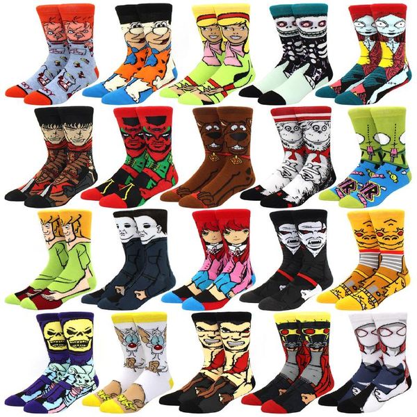 Herrensocken, modisch, für Männer, glücklich, lustig, Damen, Persönlichkeit, Anime, Cartoon, Skarpetki, hochwertige Schnittmuster, Herren