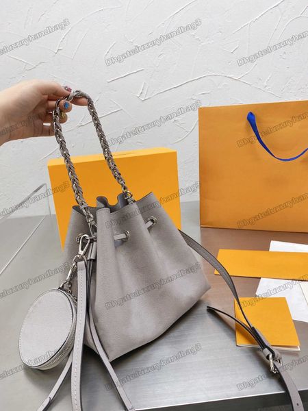 

22ss magnolia pink tote bags mahina calf leather drawstring women hobo shoulder bags perforated monograms small pattern round coin purse