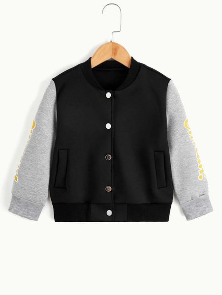 

toddler boys color block letter graphic bomber jacket she, Blue;gray