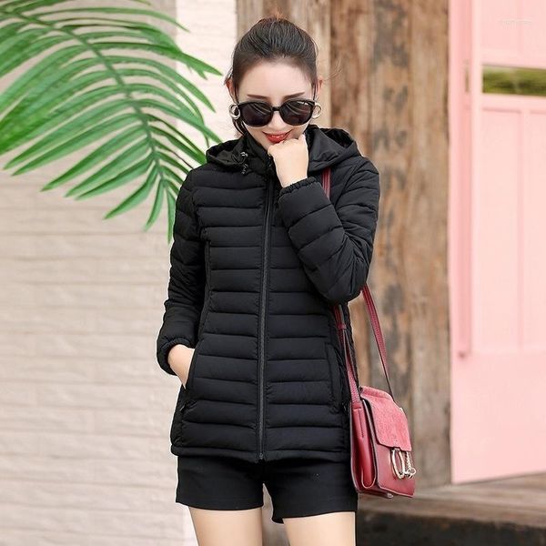 

women's jackets women winter fashion keep warm hooded s-5xl quilty puffer jacket tide padded coat, Black;brown