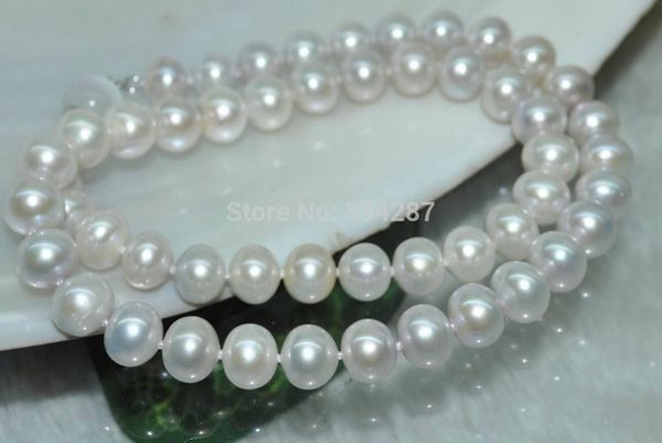 

natural rare gray 9-10mm near round bread cultured pearl necklace, Silver