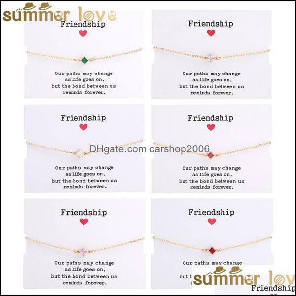 

link chain bracelets jewelry designs gold pendant for women girl simple square cz zircon charm adjustable party friendship gift 3599 drop d, Black