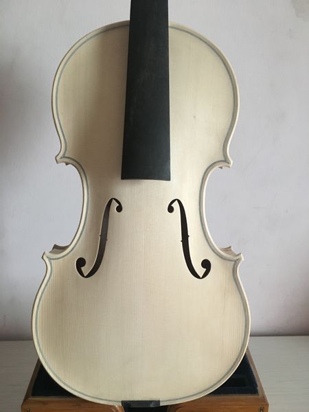 

master 4/4 size white violin guarneri model and a set of ebony accessories