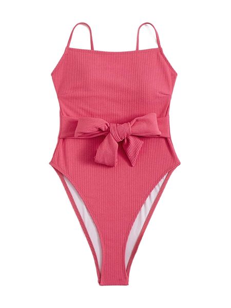 

knot front one piece swimsuit x1th#, White;black