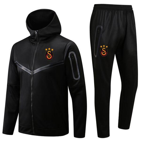 

2022 2023 galatasaray soccer hoodie running sets sweatshirt tracksuit sets winter mens sports hooded training sportswear suit football jacke, Black;blue