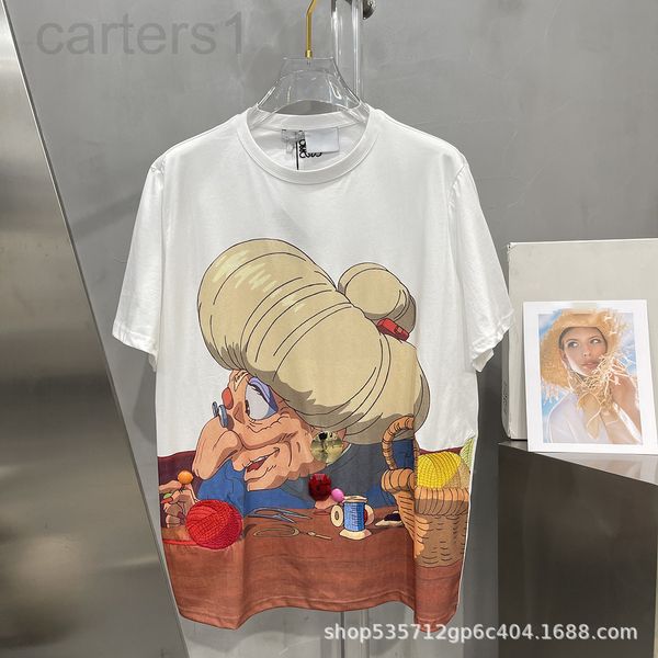 

women's t-shirt designer [correct version]luo family chihiro tang mother-in-law demon witch hayao miyazaki co branded short sleeve cart, White