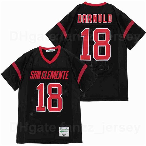

men football san clemente high school 18 sam darnold jersey moive team color black breathable pure cotton embroidery and sewing sports pullo