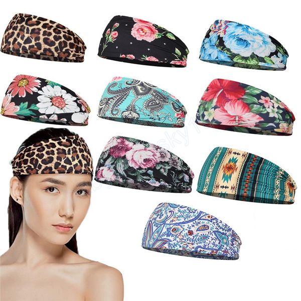 

fashion women girls summer bohemian hair bands print headbands vintage elastic turban bandage bandanas hairbands hair accessory, Slivery;white