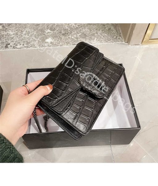 

women fashion bag plain genuine leather classic retro all-match simplicity tiger head decoration chain bacchus shoulder bags