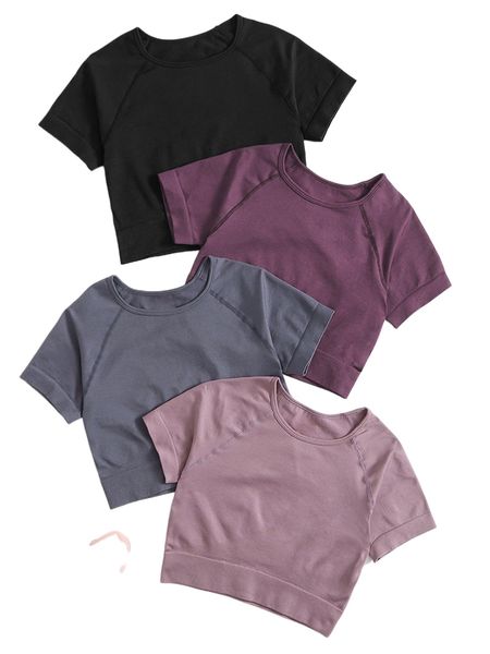 

4 pack raglan sleeve sports tee c2kk#, Gray