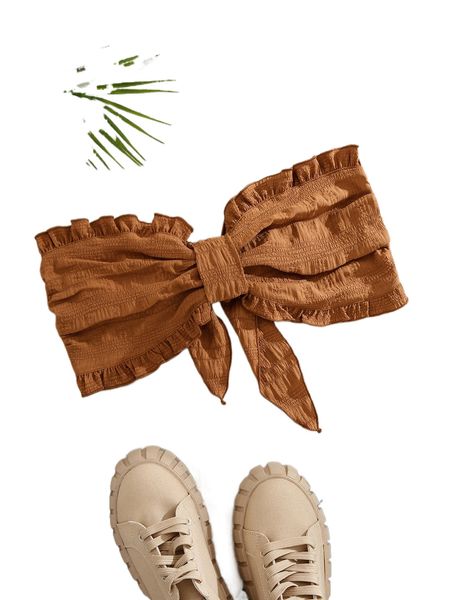 

f.rill trim r.uched k.not c.rop tube t.op p0xw#, White