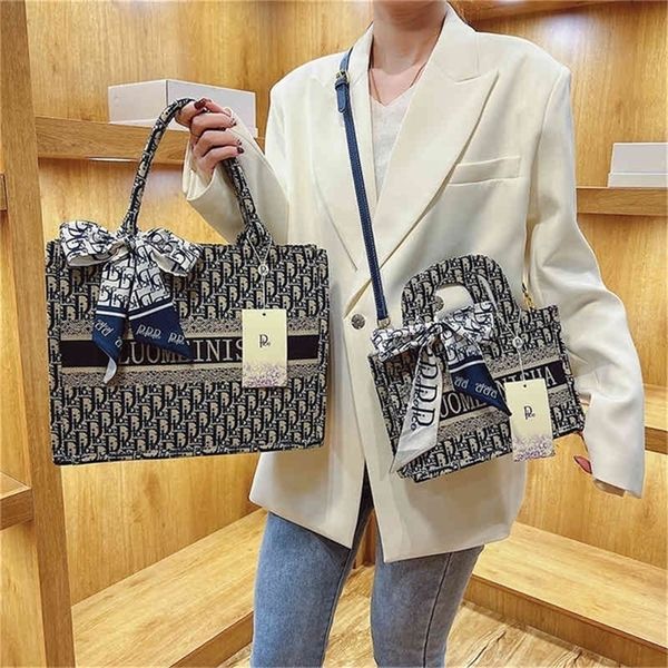 

super low large female fashion canvas embroidery large capacity one shoulder armpit bag portable tote bag factory store online