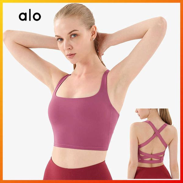 

alo yoga women's sports underwear gathered high-intensity gym tube shaping vest running outdoor fitness bra women's new