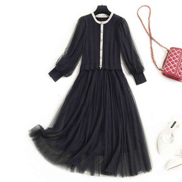 

casual dresses big off the tail goods high-end single cut standard european boutique early autumn lantern, Black;gray