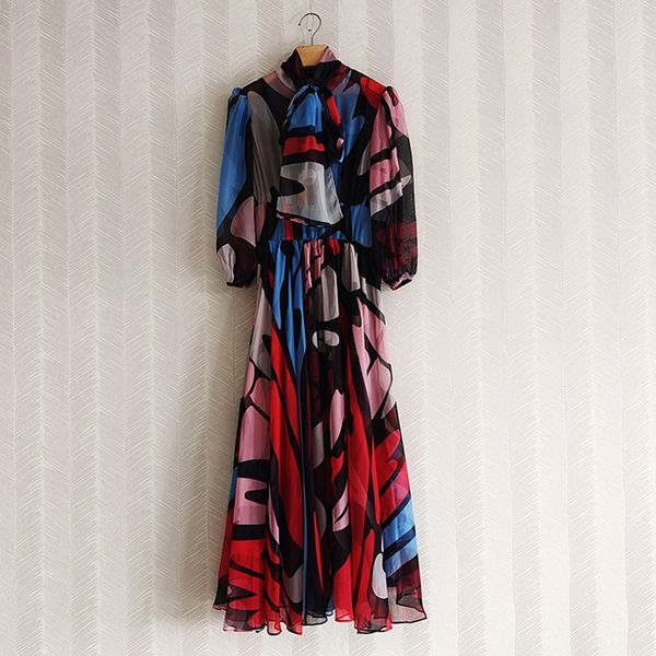 

women runway dresses summer lantern sleeve elegant fashion dress, Black