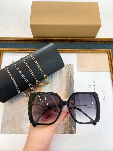 

new large frame plate men's and women's glasses ins sunglasses letter legs be4332, White;black