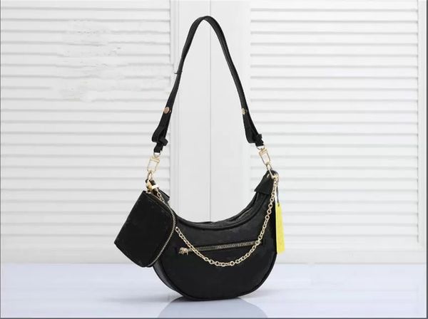 

loop handbag croissant bag monograms half-moon shoulder cross-body chain collection designers womens handbags purses m81166 m81098, Red;black