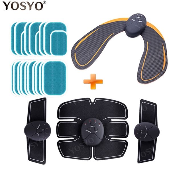 

smart ems hips trainer electric muscle stimulator wireless buttocks abdominal abs stimulator fitness body slimming massager knit 220726