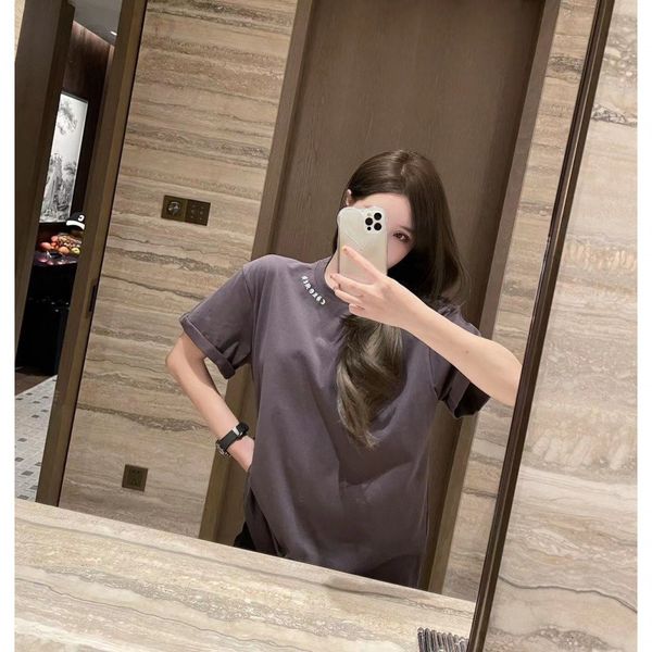 

women's t-shirt designer chaopai 22 early spring new cross t-shirt loose pattern printed super simple and versatile k7je, White