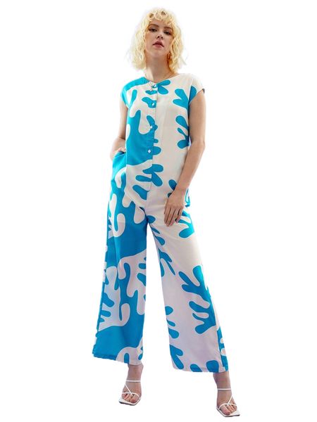 

x joanasays graphic print pocket front jumpsuit p7fo#, Black;white
