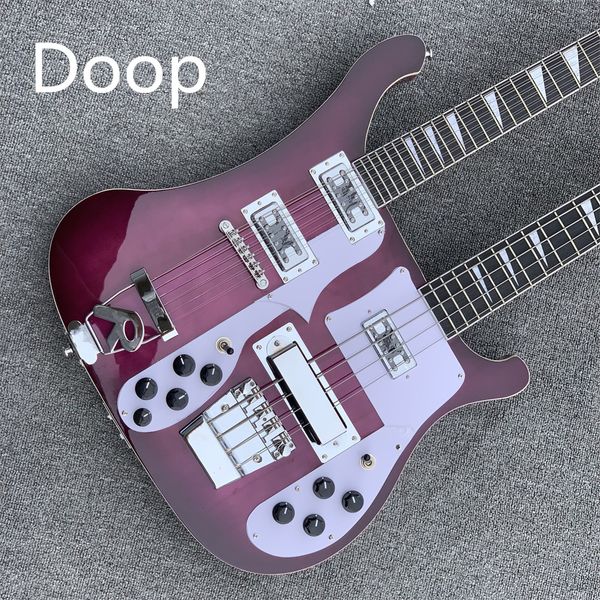 

in stock wine red 12 and 4 strings double neck electric guitar with rosewood fretboard immediate delivery