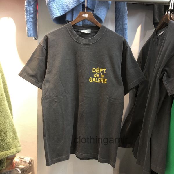 

2022 t shirts designer tshirt gallerydept trendy dark printing wash old round neck loose short sleeve, White;black