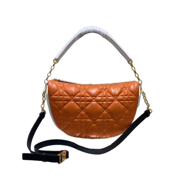 

5aa orange bags dies designer luxury waist lady portable single shoulder slant arm bag soft cow leather half moon bags indoor vibe ores