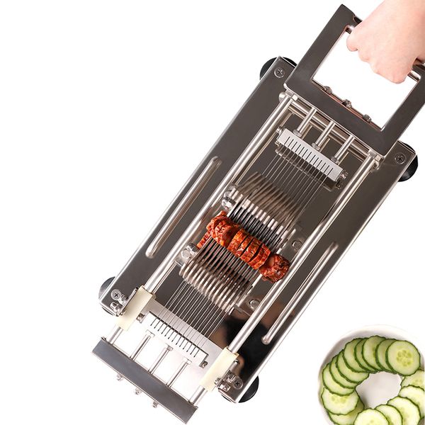 Beijamei El İtme Blade Dilimleme Makinesi Pastırma Salatalık Patates Meyve Kesme Dilimleme Paslanmaz Çelik Sebze Kesici 5mm