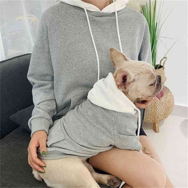 Miflame Family Hoodies French Bulldog Poodle Roupas sólidas para pequenas camisolas de cães casuais fashioh 210401