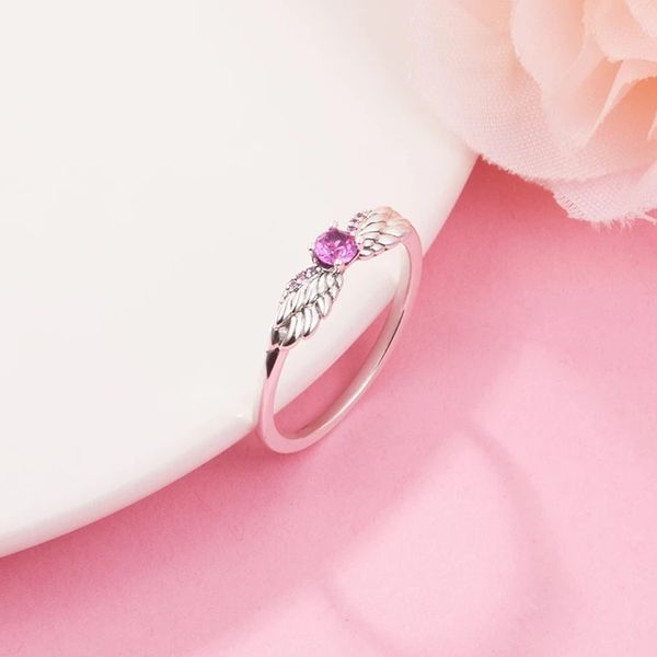 Authentischer 925 Sterling Silber Ring Funkelnde Engelsflügel Ringe Luxus für Frauen 2022 Mädchen Passend für Pandora Modeschmuck 2022 Neues Geschenk 198500C01