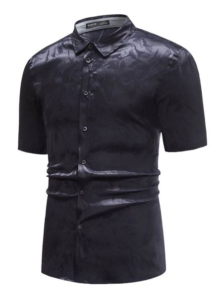 

men jacquard satin shirt 96wi#, White;black