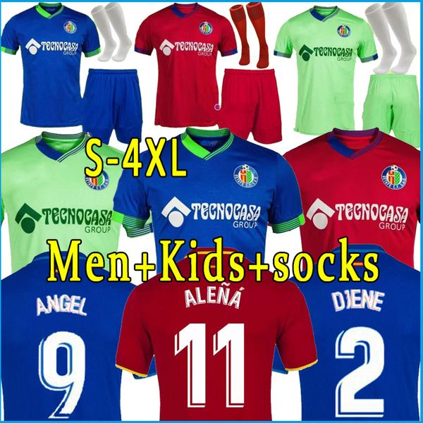 

getafe 22 23soccer jersey home blue 022 2023 camiseta de futbol djene mata angel cucurella arambarri suarez football shirts full set socks s, Black;yellow