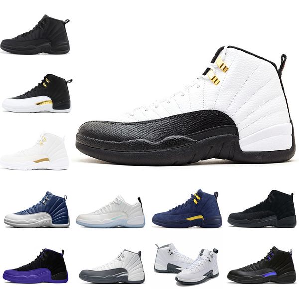 

university blue 12 basketball shoes 12s mens sports sneakers winterized wntr royalty taxi flu game high trainers size 40-47