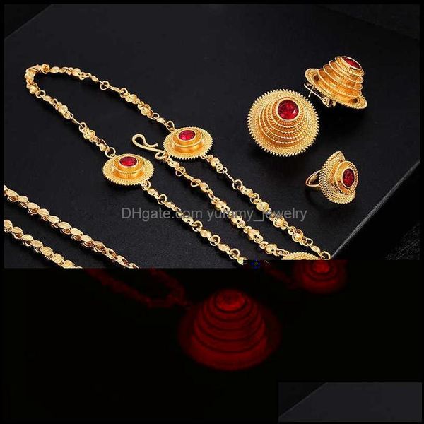 

other jewelry sets ethlyn set beauty africa/the middle east/ethiopia wedding for women luxury necklace/earrings/ring/headwear crystal gold 2, Silver