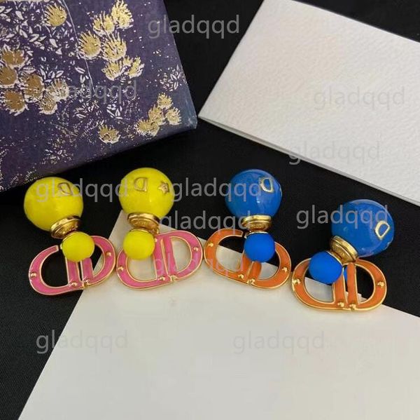 

designer earrings simple fashionable stud for man womens classic 2 styles good quality and box, Golden;silver