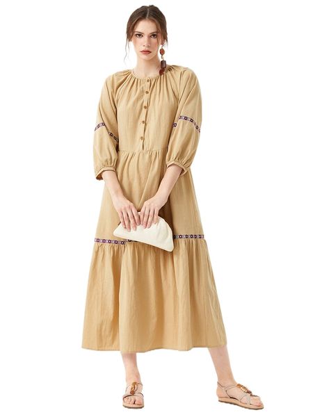 

x iman troye contrast geo tape raglan sleeve ruffle hem dress e2gi#, Black;gray
